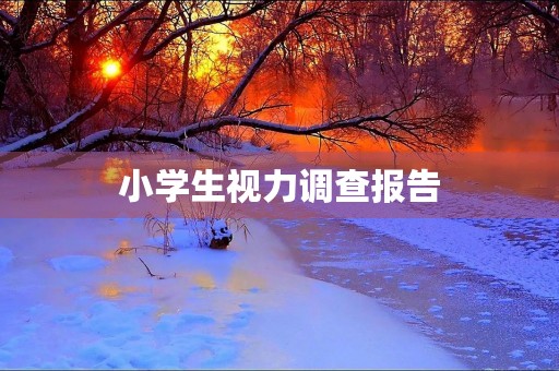 小学生视力调查报告 小学生视力调查报告