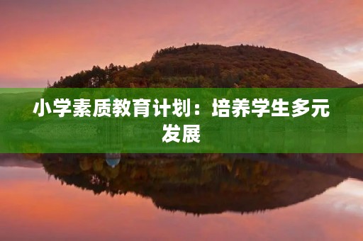 小学素质教育计划：培养学生多元发展