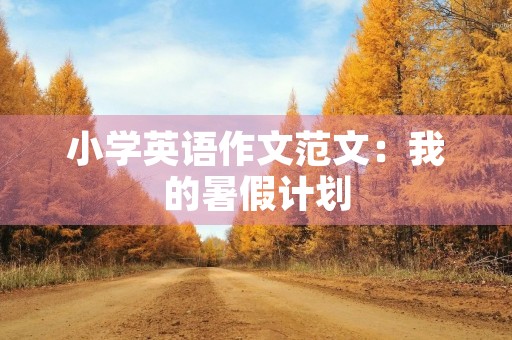 小学英语作文范文：我的暑假计划