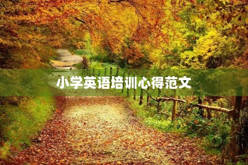 小学英语培训心得范文