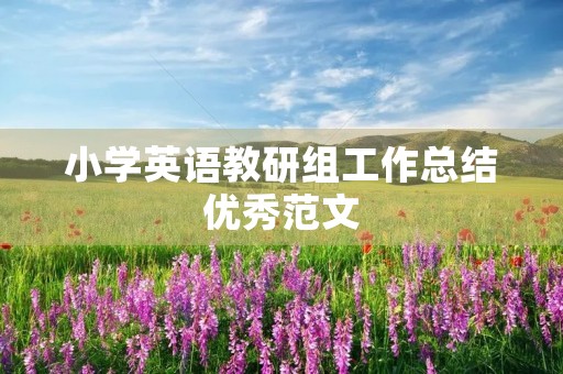 小学英语教研组工作总结优秀范文