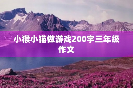 小猴小猫做游戏200字三年级作文 小猴小猫做游戏200字三年级作文