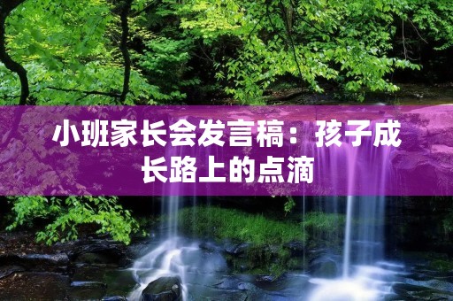 小班家长会发言稿：孩子成长路上的点滴