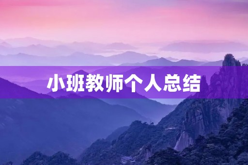 小班教师个人总结