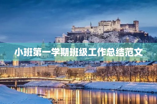 小班第一学期班级工作总结范文