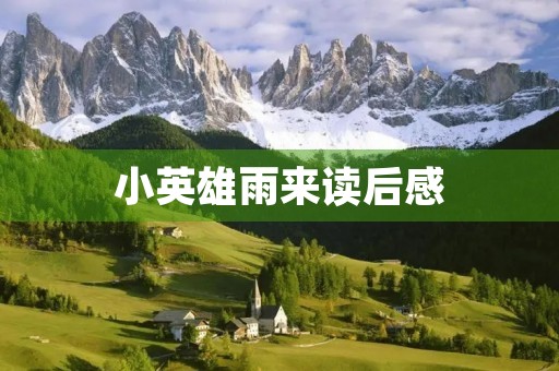 小英雄雨来读后感 小英雄雨来读后感