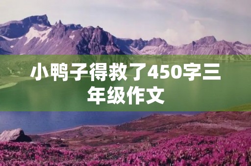 小鸭子得救了450字三年级作文