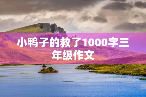 小鸭子的救了1000字三年级作文