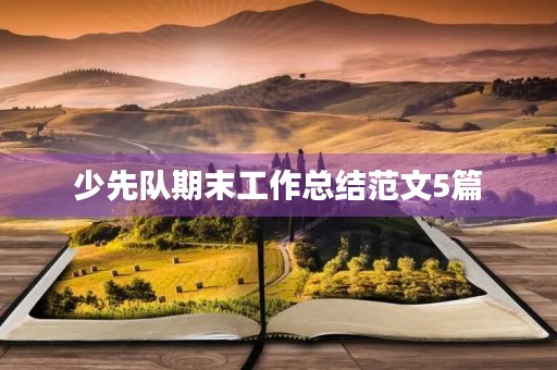 少先队期末工作总结范文5篇