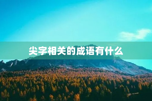 尖字相关的成语有什么