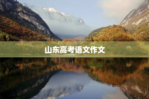 山东高考语文作文 山东高考语文作文