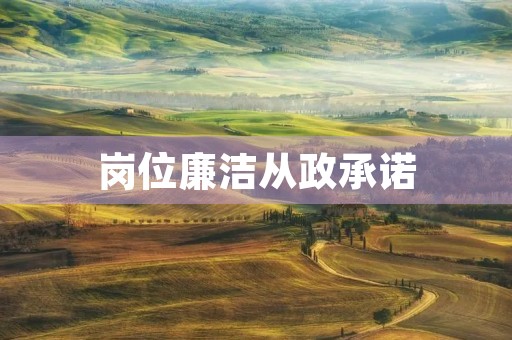 岗位廉洁从政承诺，共建清廉政治生态