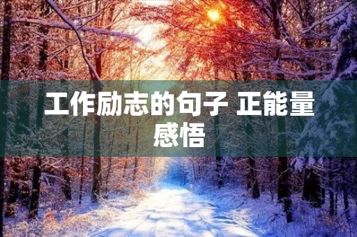 工作励志的句子 正能量感悟(工作励志的句子 正能量感悟英文)