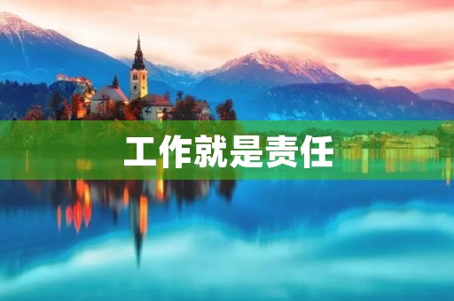 工作就是责任，做好每一件事情