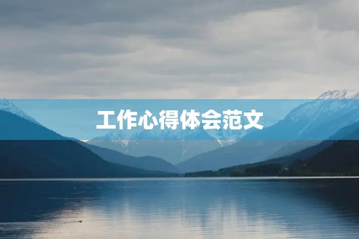 工作心得体会范文