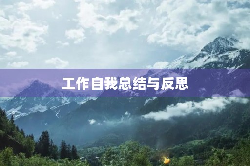 工作自我总结与反思