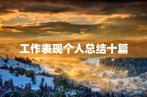 工作表现个人总结十篇