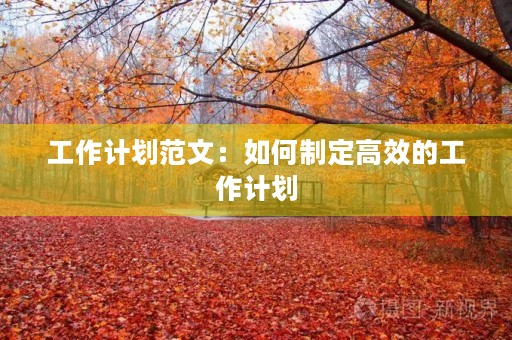 工作计划范文：如何制定高效的工作计划
