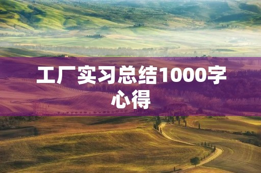 工厂实习总结1000字心得