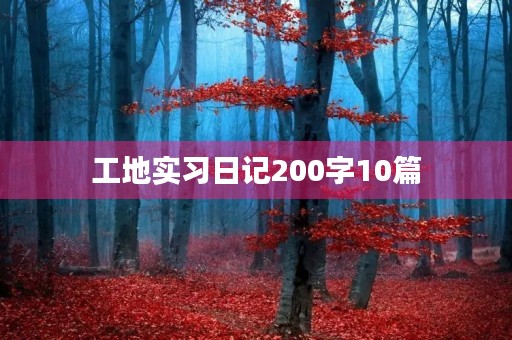 工地实习日记200字10篇