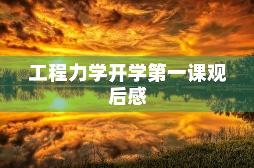 工程力学开学第一课观后感 工程力学开学第一课观后感