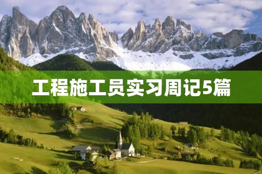 工程施工员实习周记5篇
