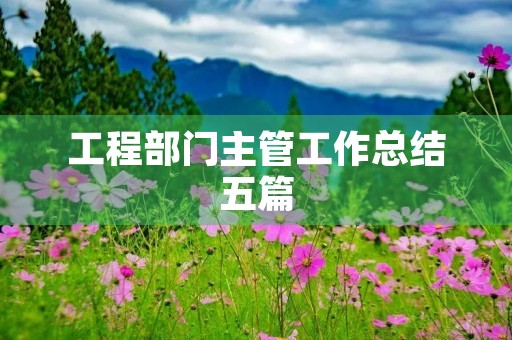 工程部门主管工作总结五篇