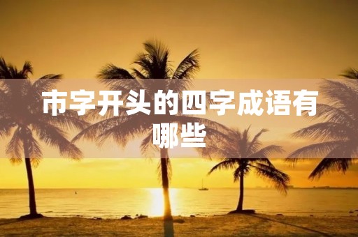 市字开头的四字成语有哪些