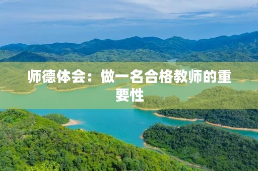 师德体会：做一名合格教师的重要性