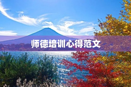 师德培训心得范文
