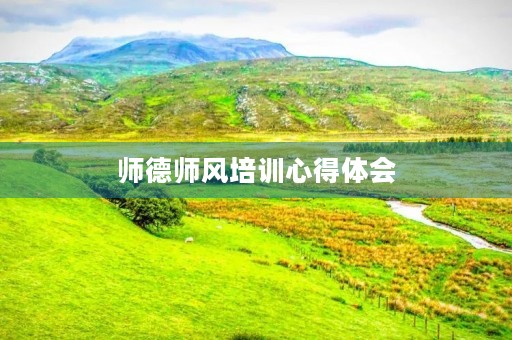 师德师风培训心得体会