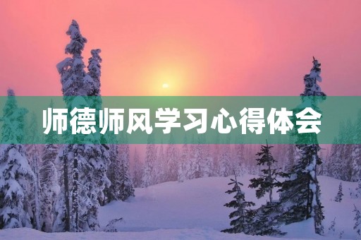 师德师风学习心得体会
