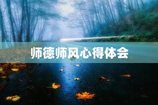 师德师风心得体会