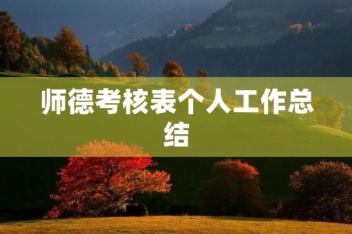师德考核表个人工作总结