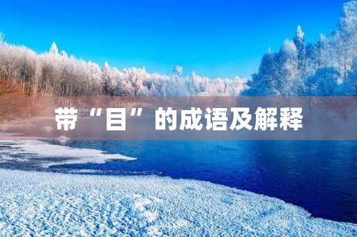 带“目”的成语及解释 带“目”的成语及解释