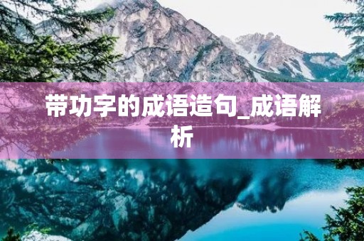 带功字的成语造句_成语解析