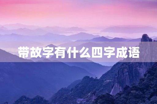 带故字有什么四字成语