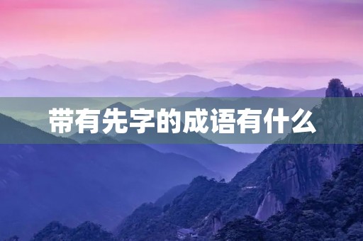 带有先字的成语有什么