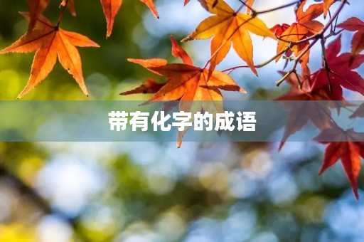 带有化字的成语 带有化字的成语