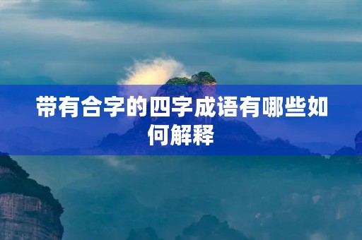 带有合字的四字成语有哪些如何解释