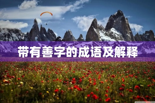 带有善字的成语及解释 带有善字的成语及解释