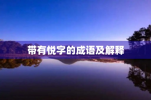 带有悦字的成语及解释