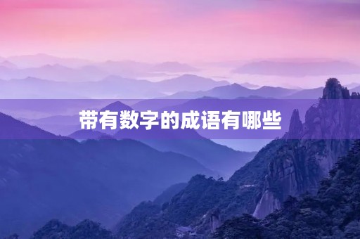 带有数字的成语有哪些 带有数字的成语有哪些