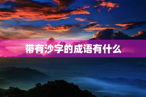 带有沙字的成语有什么