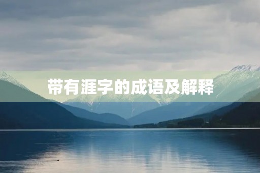 带有涯字的成语及解释