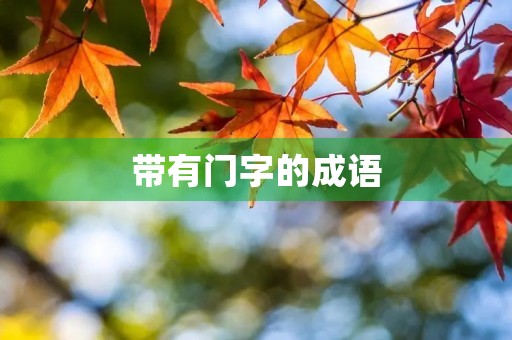 带有门字的成语 带有门字的成语