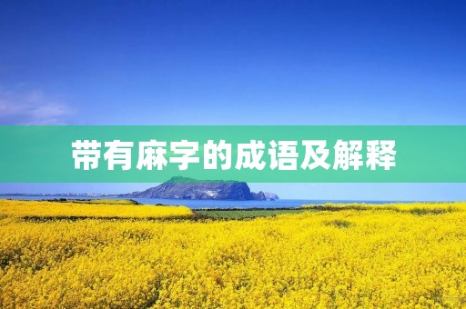 带有麻字的成语及解释