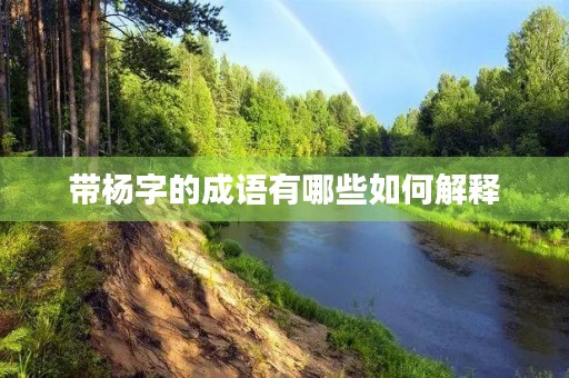 带杨字的成语有哪些如何解释 带杨字的成语有哪些如何解释