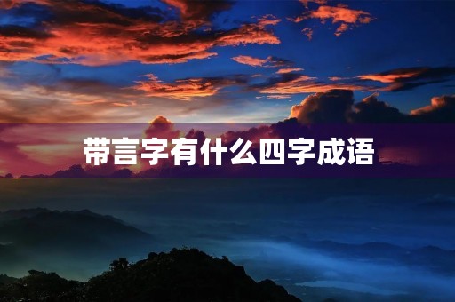 带言字有什么四字成语