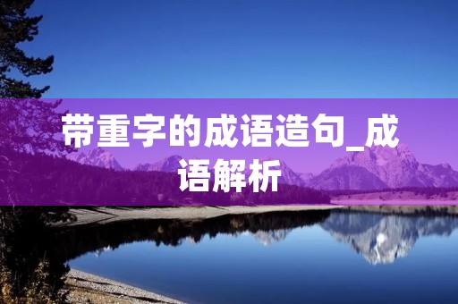 带重字的成语造句_成语解析